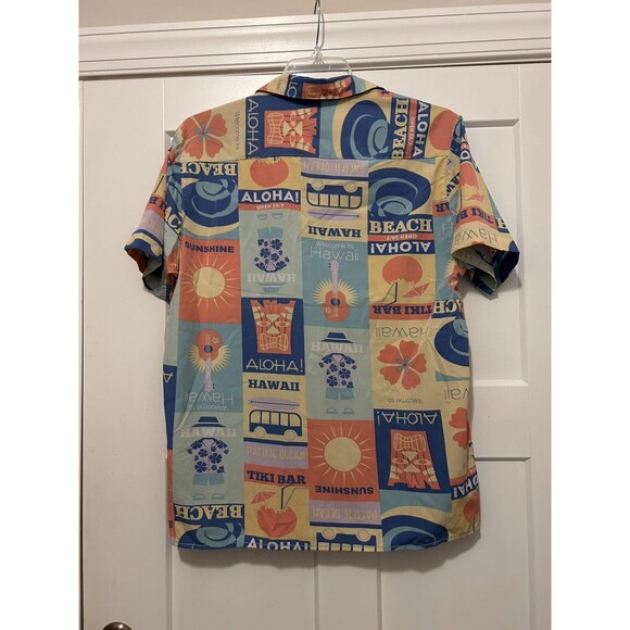 Mens Size Large Fresh Prints of Bel-Air Party Button Performance Aloha Hawaiian - Picture 5 of 5